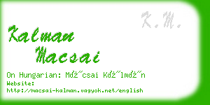 kalman macsai business card